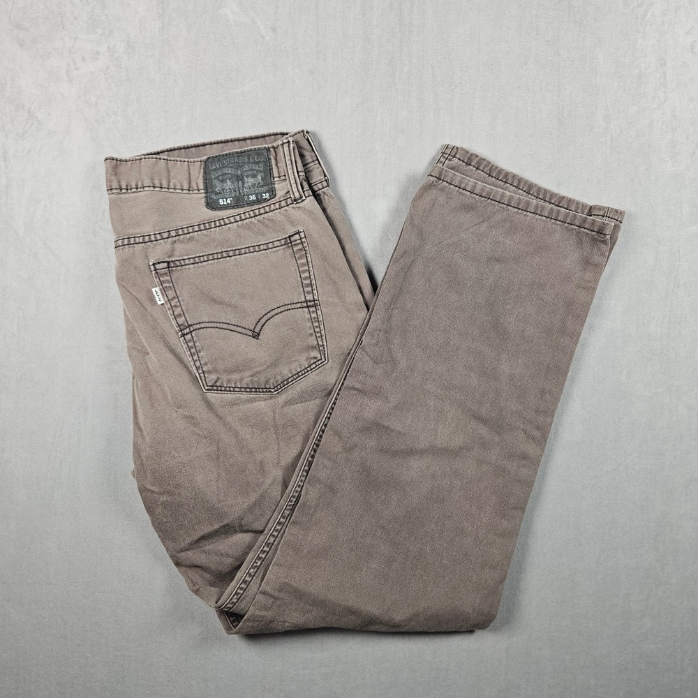 Levi's 514 Straight Fit Jeans Men 36x32 (Fits 35x31) Brown Denim 5 Pocket